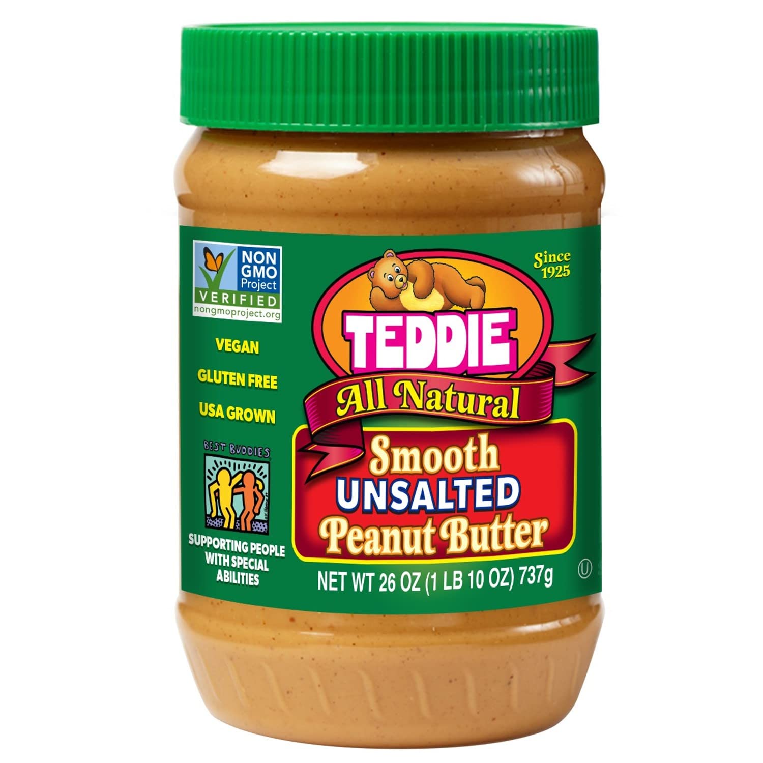 Organic Unsalted Smooth Peanut Butter - 6 Pack (26oz Each) | Gluten Free, Vegan, Non-GMO | Perfect for Sandwiches, Smoothies & Healthy Snacks