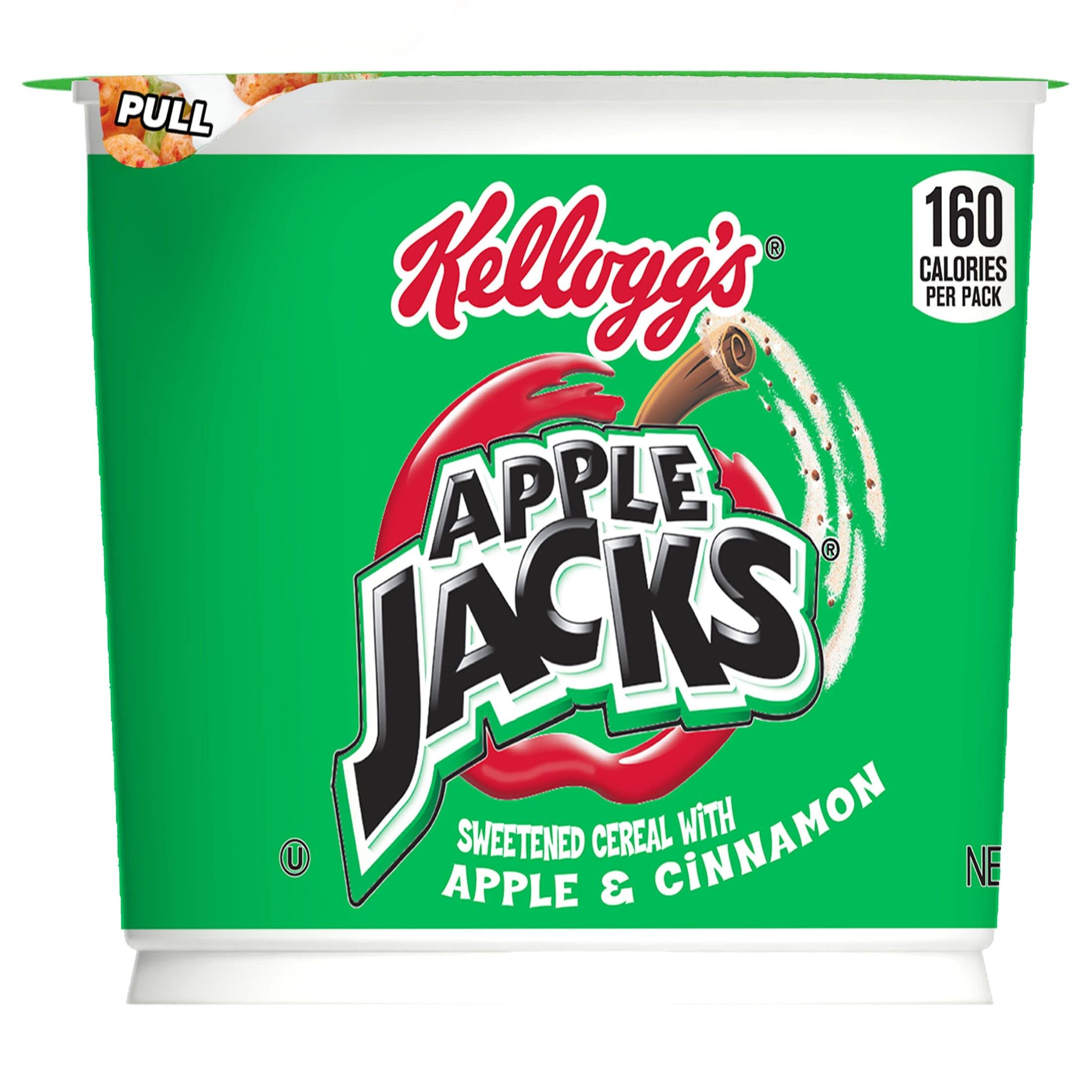 Kellogg's Apple Jacks Breakfast Cereal Cups - 18oz Case (12 Cups) | Original Flavor with 8 Vitamins & Minerals | Healthy Kids Snacks for School, Travel & On-the-Go Breakfast