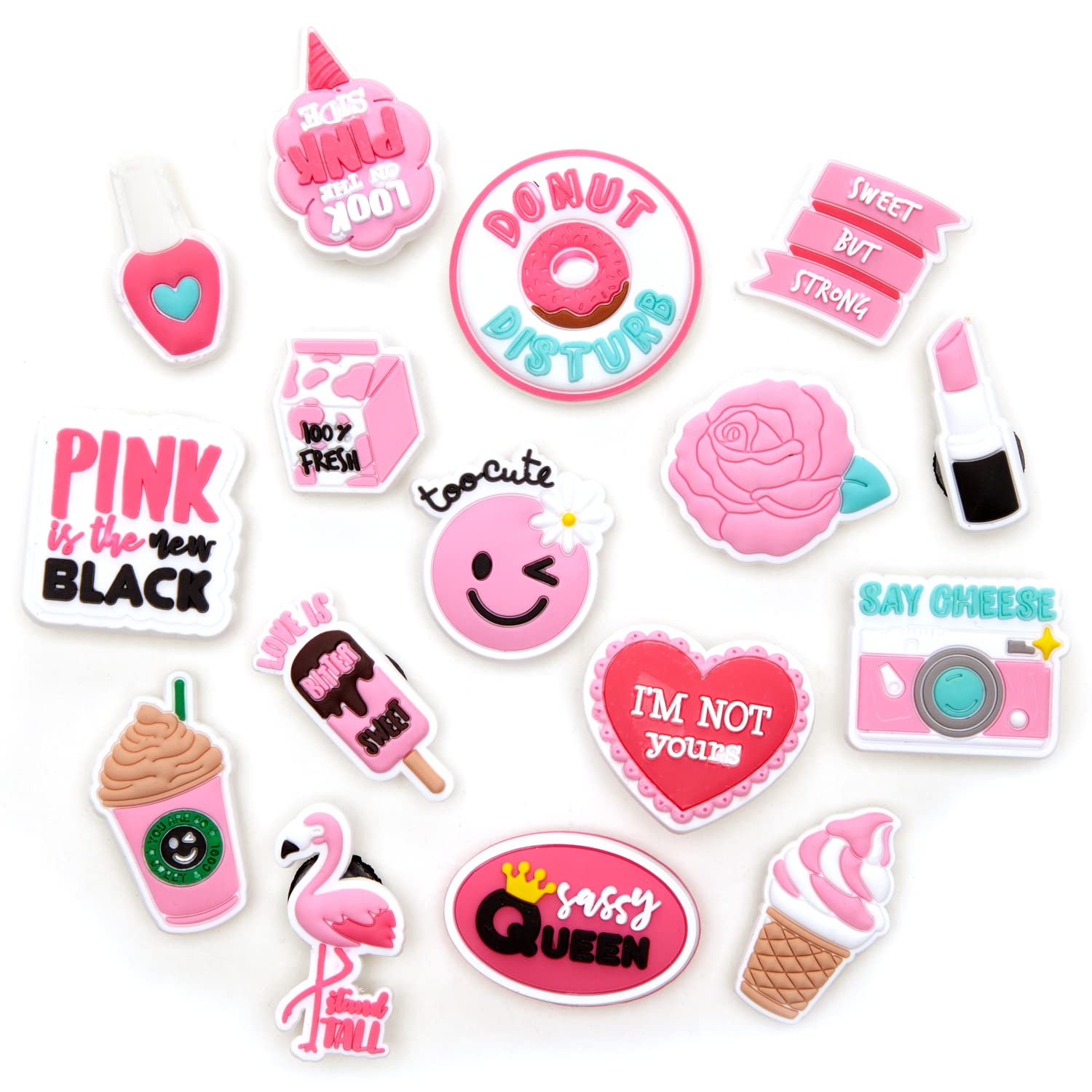 PVC Shoe Charms for Clogs - Lipstick & Fashion Accessories for Sandals, Wristbands & Bracelets with Holes | Cute Decoration for Women, Girls & Kids | Perfect for Parties, Birthdays & Everyday Wear