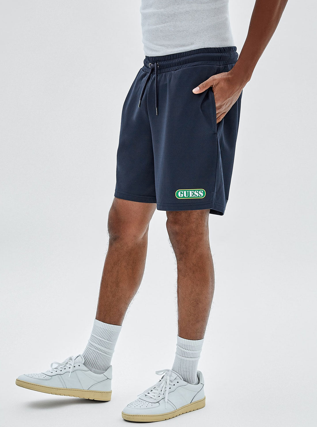 Guess Originals Blue Sonic Mesh Shorts for Men - Lightweight & Breathable Athletic Shorts for Running, Gym, and Casual Wear