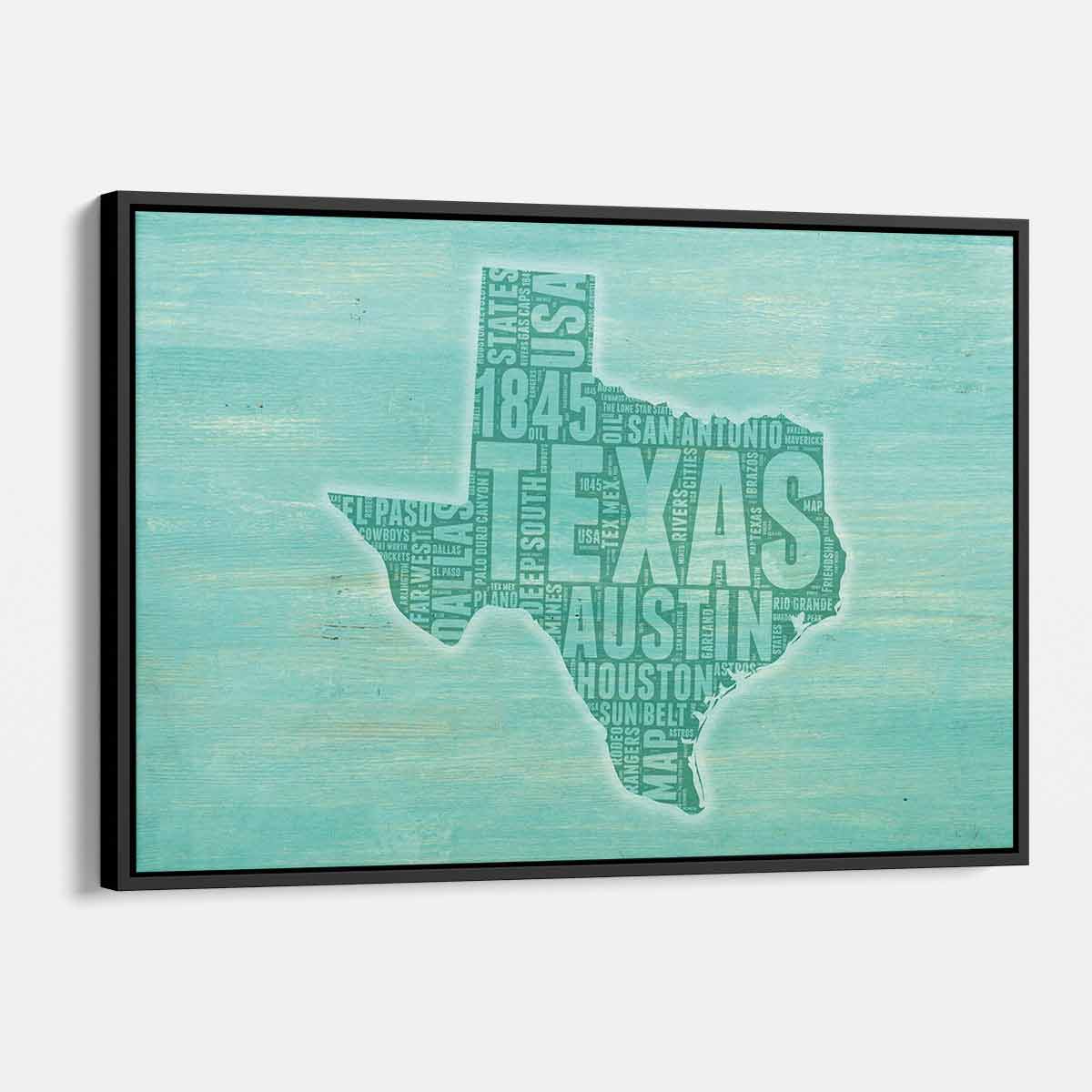 Blue Texas Wall Art Canvas Print - Vintage Style Texas State Decor for Home & Office - Perfect for Living Room, Bedroom, or Cowboy Themed Spaces