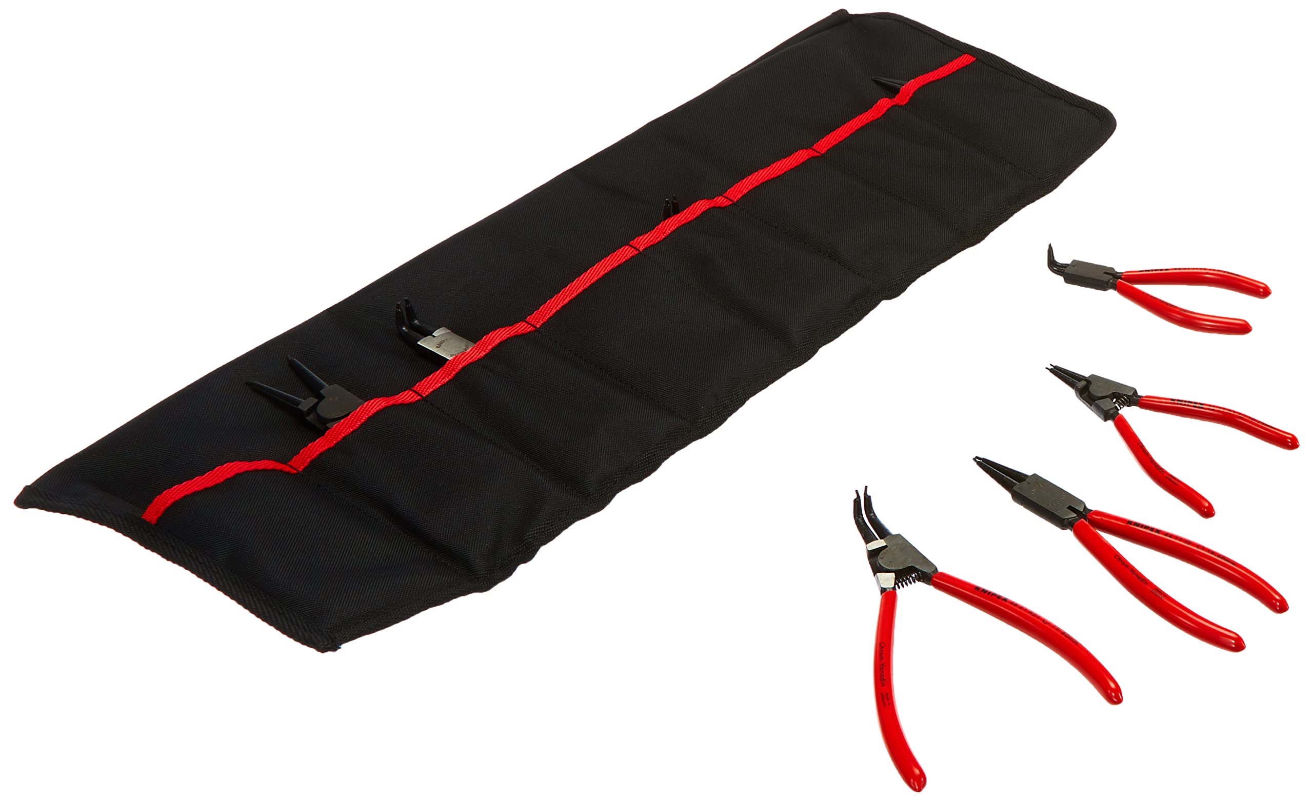 8-Piece Circlip Pliers Set with Tool Roll - 00 19 58 V01 Snap Ring Pliers for Automotive & DIY Repairs - Perfect for Mechanics, Engineers, and Home Workshops