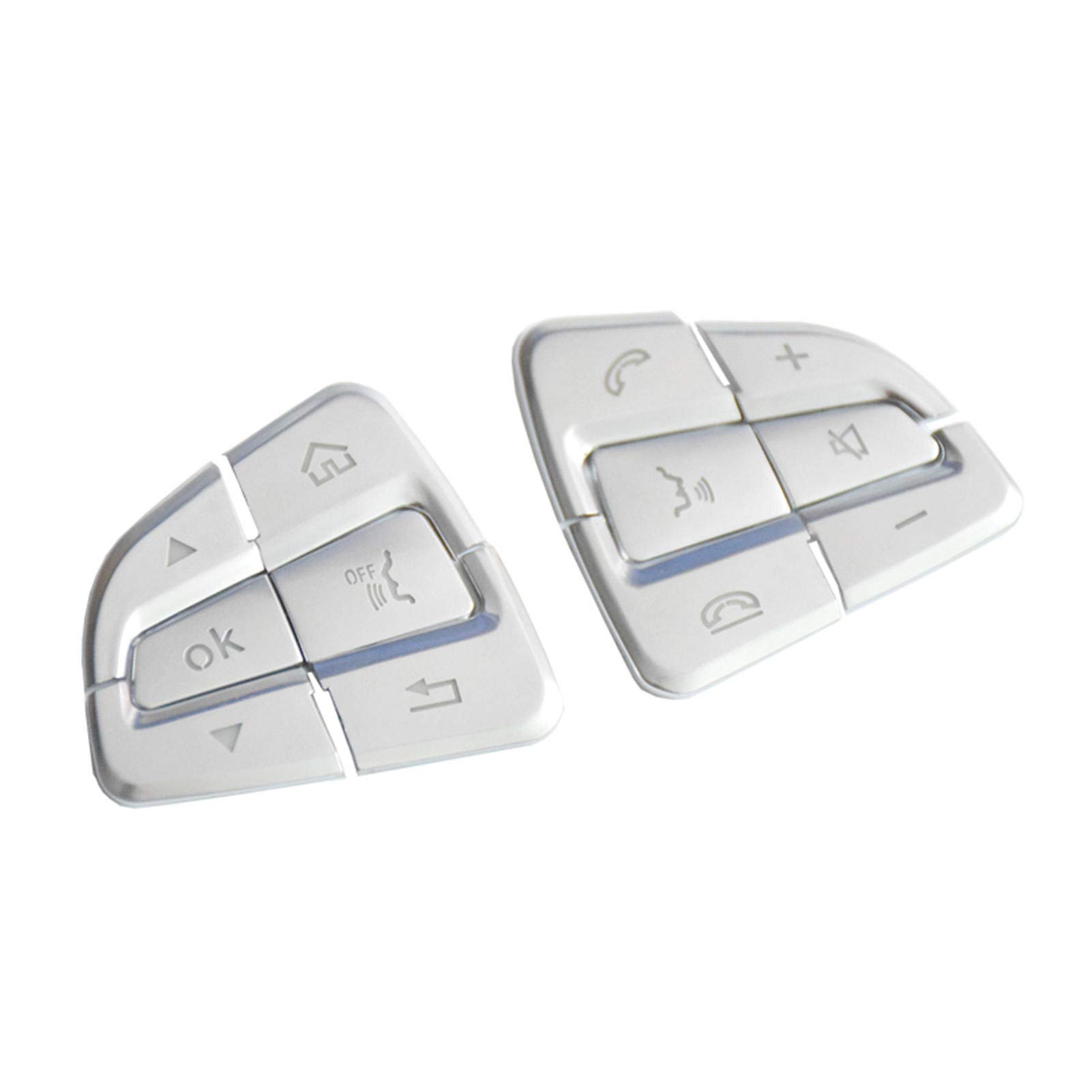 Premium Car Steering Wheel Button Covers Trim Stickers (12-Piece Set) - Compatible with Mercedes Benz GLC X253 (2015-2016) & C Class W205 (2014-2015) - Enhance Interior Style & Protect Buttons from Wear - Perfect for Daily Commuting & Road Trips