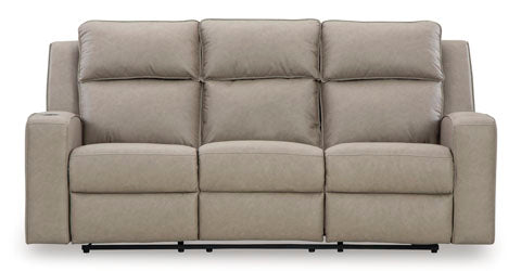 Lavenhorne Pebble Reclining Sofa - Modern Comfortable 3-Seater Leather Recliner Couch with Cup Holders & USB Ports | Perfect for Living Room, Home Theater & Family Relaxation
