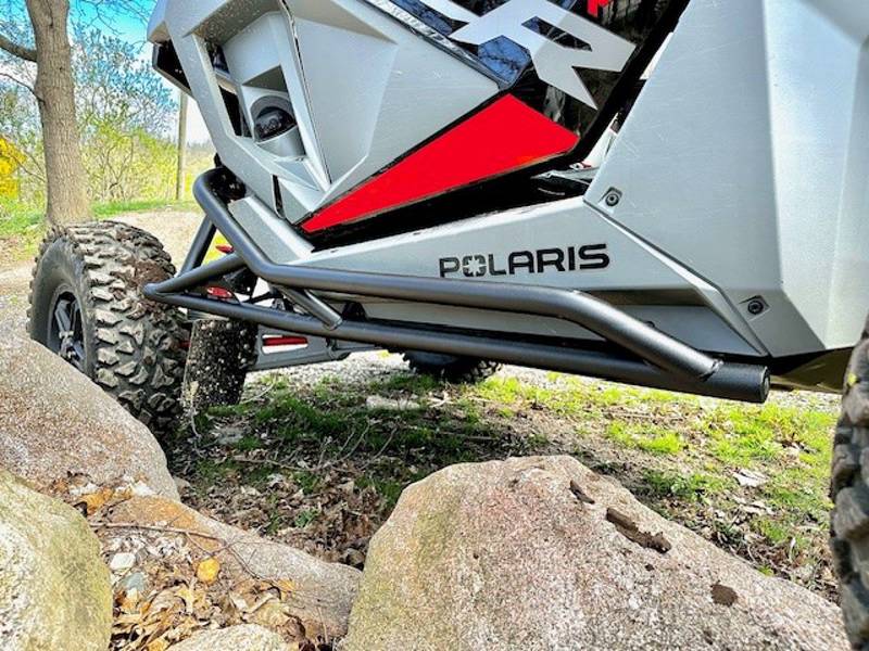 14843 EMP RZR PRO XP & Turbo R Rocker Knockers with Tree Kicker Nerf Bars for 2-Seat UTV - Off-Road Side Protection & Step Bars for Trail Riding & Rock Crawling