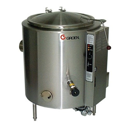 Green AH/1E 80 Gas Steam Kettle - 80 Gallon Stationary Commercial Cooking Equipment with 2/3 Jacketed Design - Perfect for Restaurants, Catering & Food Production