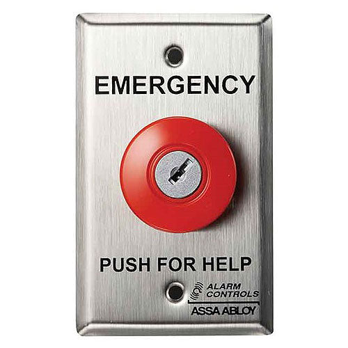 KR 1KEY Latching Push Button with Key Reset - Durable Security Switch for Alarm Systems & Access Control (Ideal for Commercial Buildings, Industrial Facilities & Home Security)