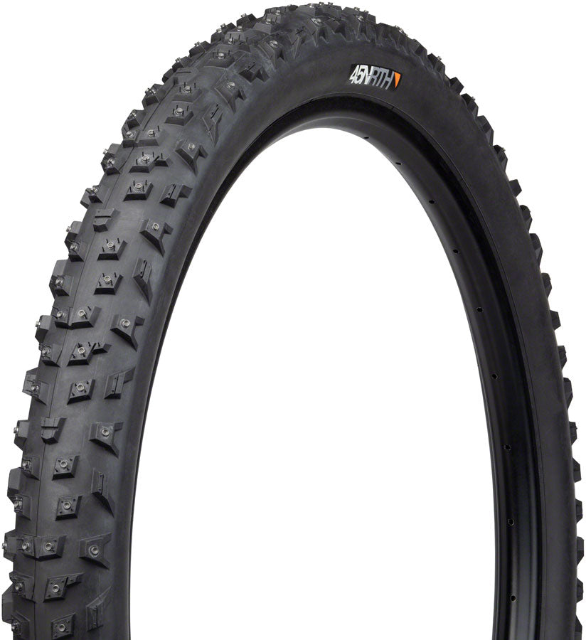 45NRTH Wrathchild Tubeless Mountain Bike Tire - 29 x 2.6 Folding Black 120 TPI for Winter & Snow Cycling - Durable Concave Design for Extreme Traction on Ice & Snowy Trails