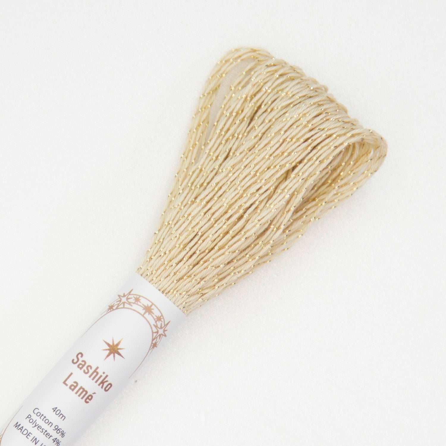 Japanese Lamé Sashiko Embroidery Thread - Golden Wheat Color (#SL2) for Traditional Japanese Stitching and Modern DIY Crafts