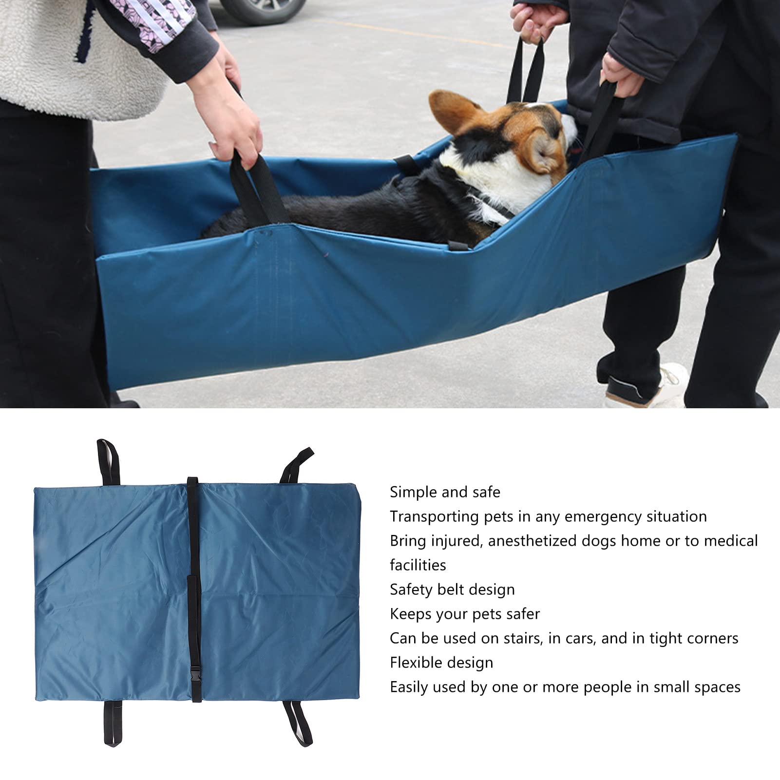 Portable & Foldable Dog Stretcher - Emergency Pet Carrier for Small & Medium Dogs - Ideal for Vet Visits, Hiking & Outdoor Adventures