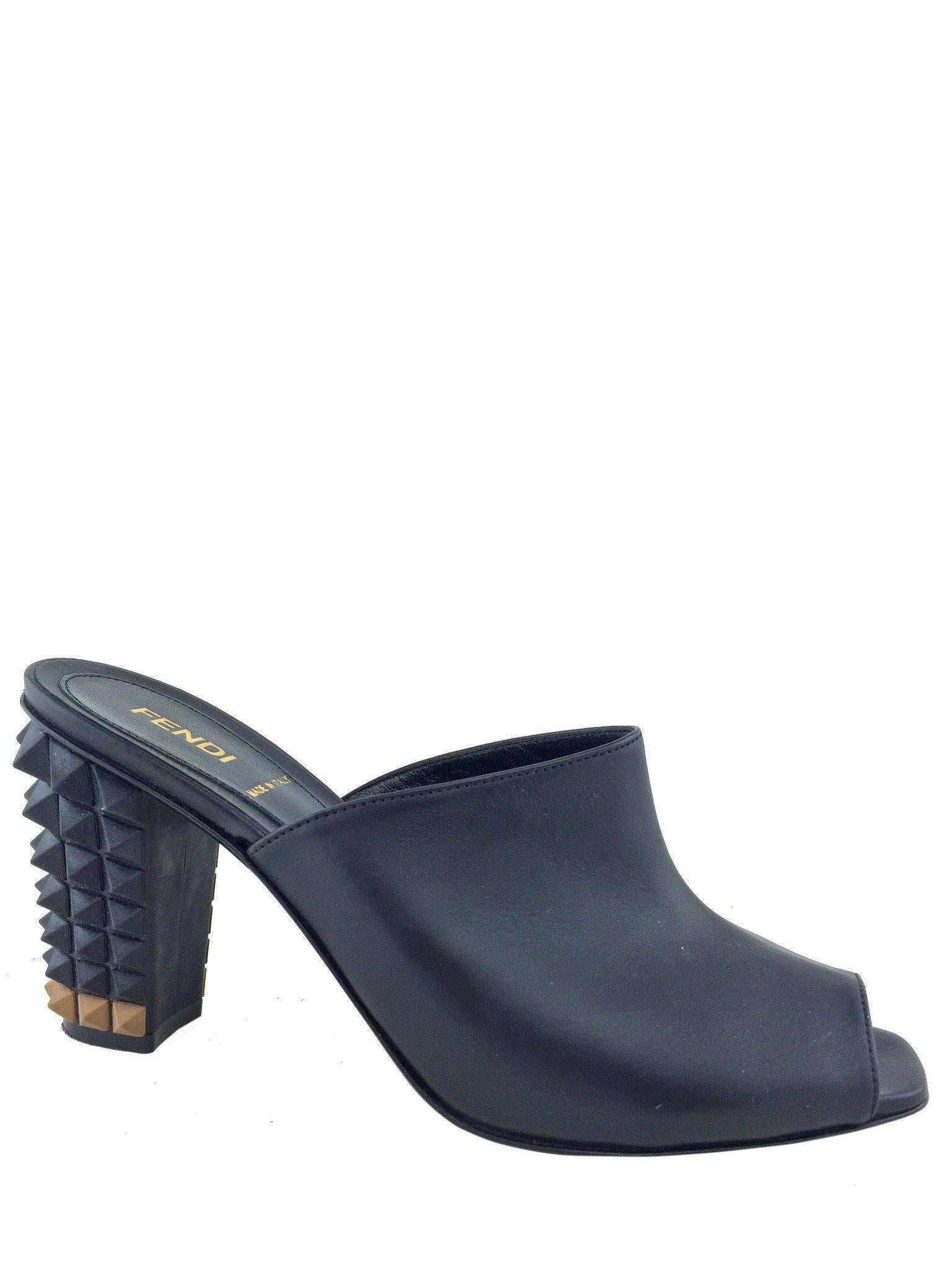 Fendi Women's Open Toe Spike Heel Mules - Size 7.5 US | Luxury Designer Slide Sandals for Summer, Parties & Fashion Outings