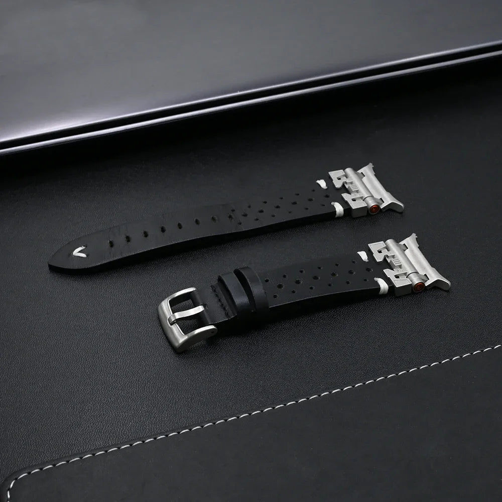 Premium Galaxy Ultra Leather Band for Smartwatches - Durable & Stylish Watch Strap for Apple Watch, Samsung Galaxy, Fitbit - Perfect for Workouts, Office & Casual Wear