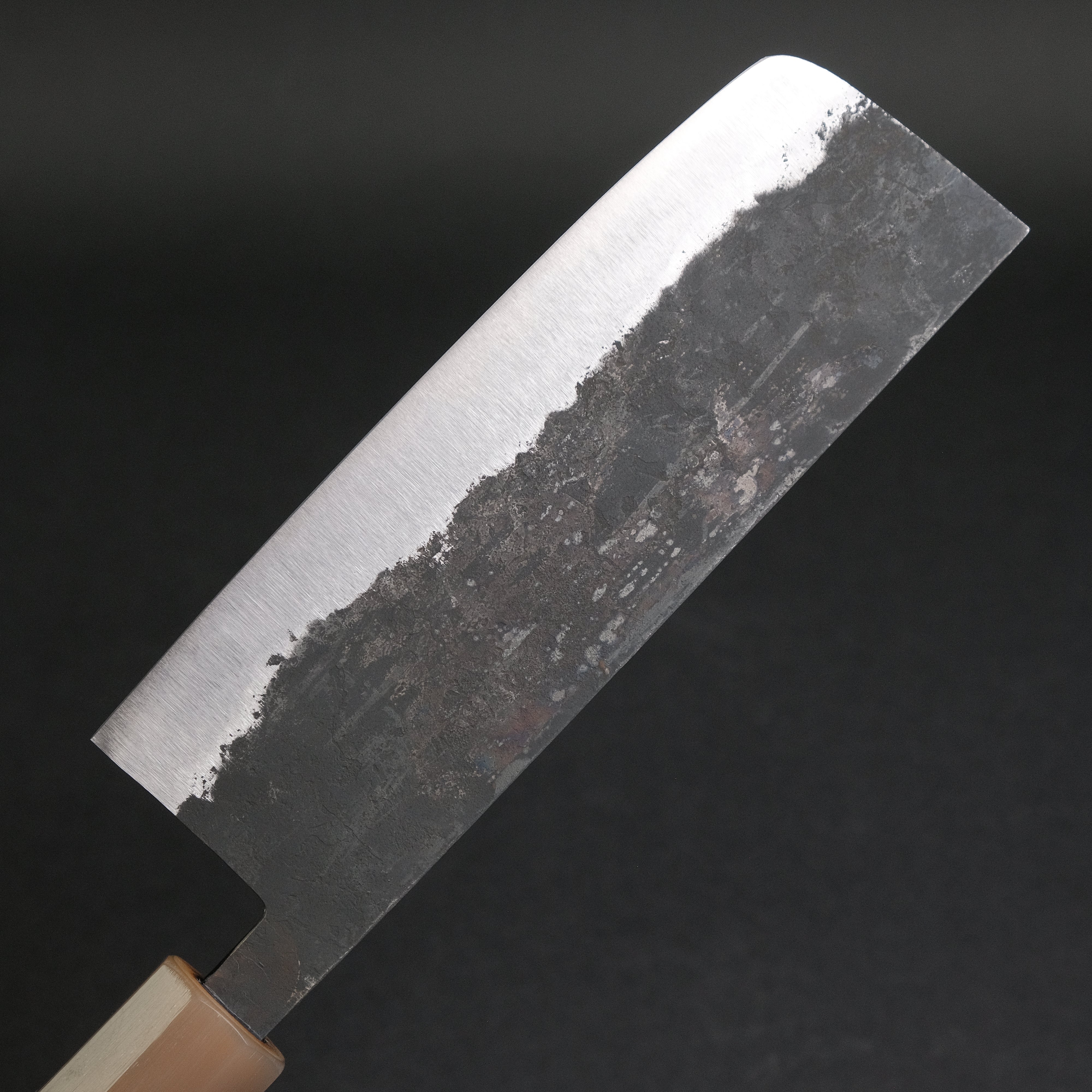 Premium Japanese Nakiri Knife - Morihei Hisamoto Kurouchi White #1 Steel 165mm with Ho Wood Handle - Perfect for Vegetable Chopping, Slicing & Precision Kitchen Tasks