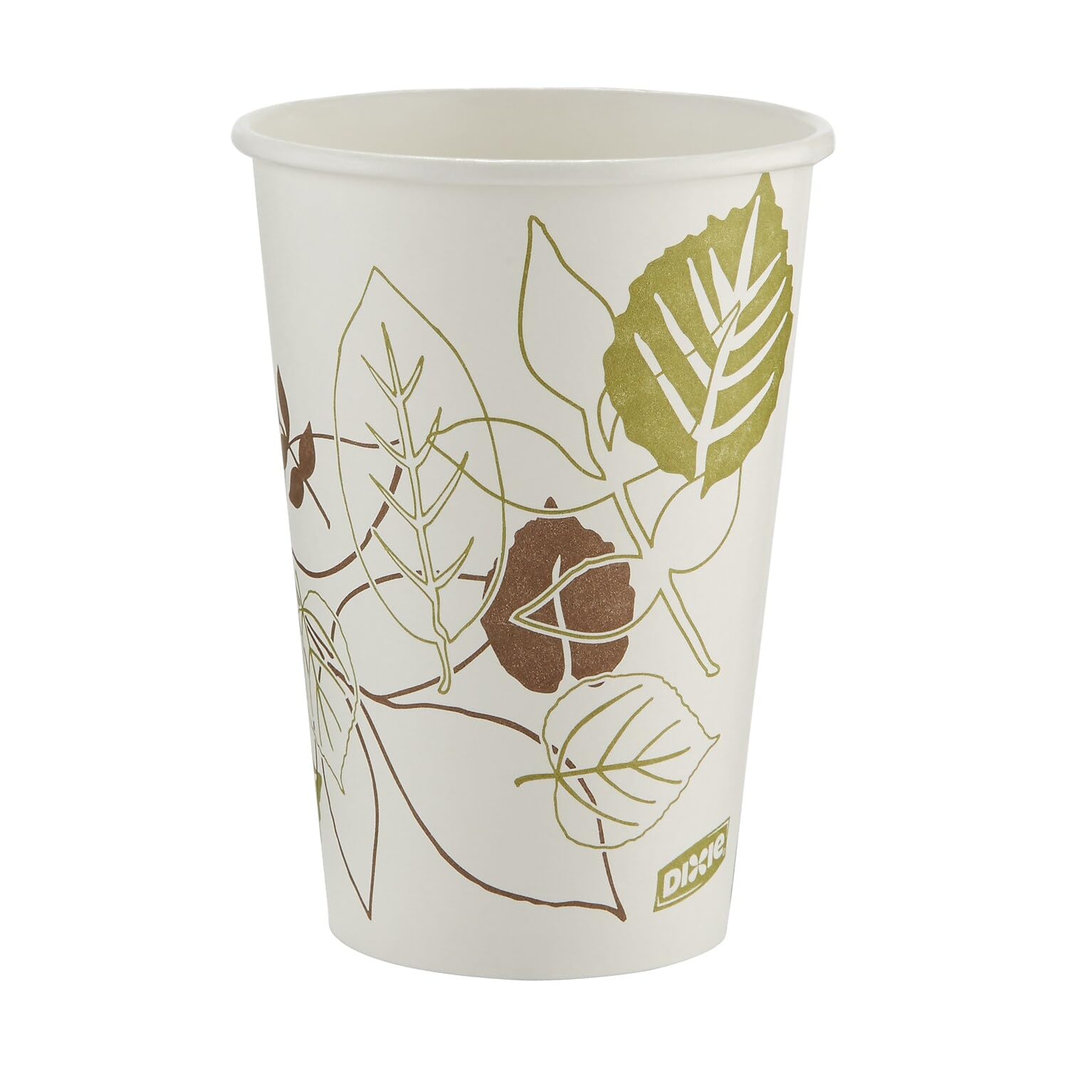 Dixie Pathways Paper Hot Cups with Leaf Design, 16 Oz (1000 Count) – Perfect for Coffee, Tea, and Hot Beverages at Offices, Cafes, and Events