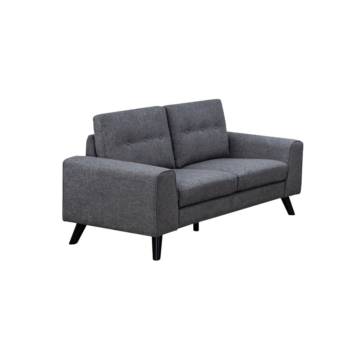 Mid Century Modern Grey Loveseat Sofa - Small Space Living Room Furniture for Apartments & Cozy Spaces