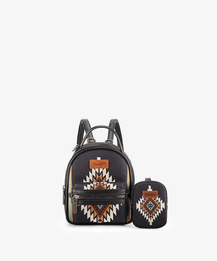 Wrangler Aztec Knitted Backpack - Stylish & Durable College Backpack for Women & Men - Perfect for School, Travel & Outdoor Adventures