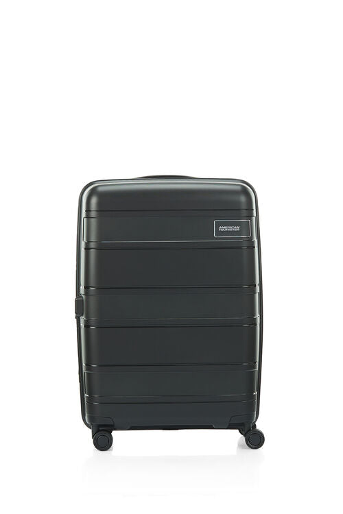 American Tourister Light Max 69cm Medium Spinner Luggage - Black Carry-On Suitcase for Travel, Business Trips & Weekend Getaways