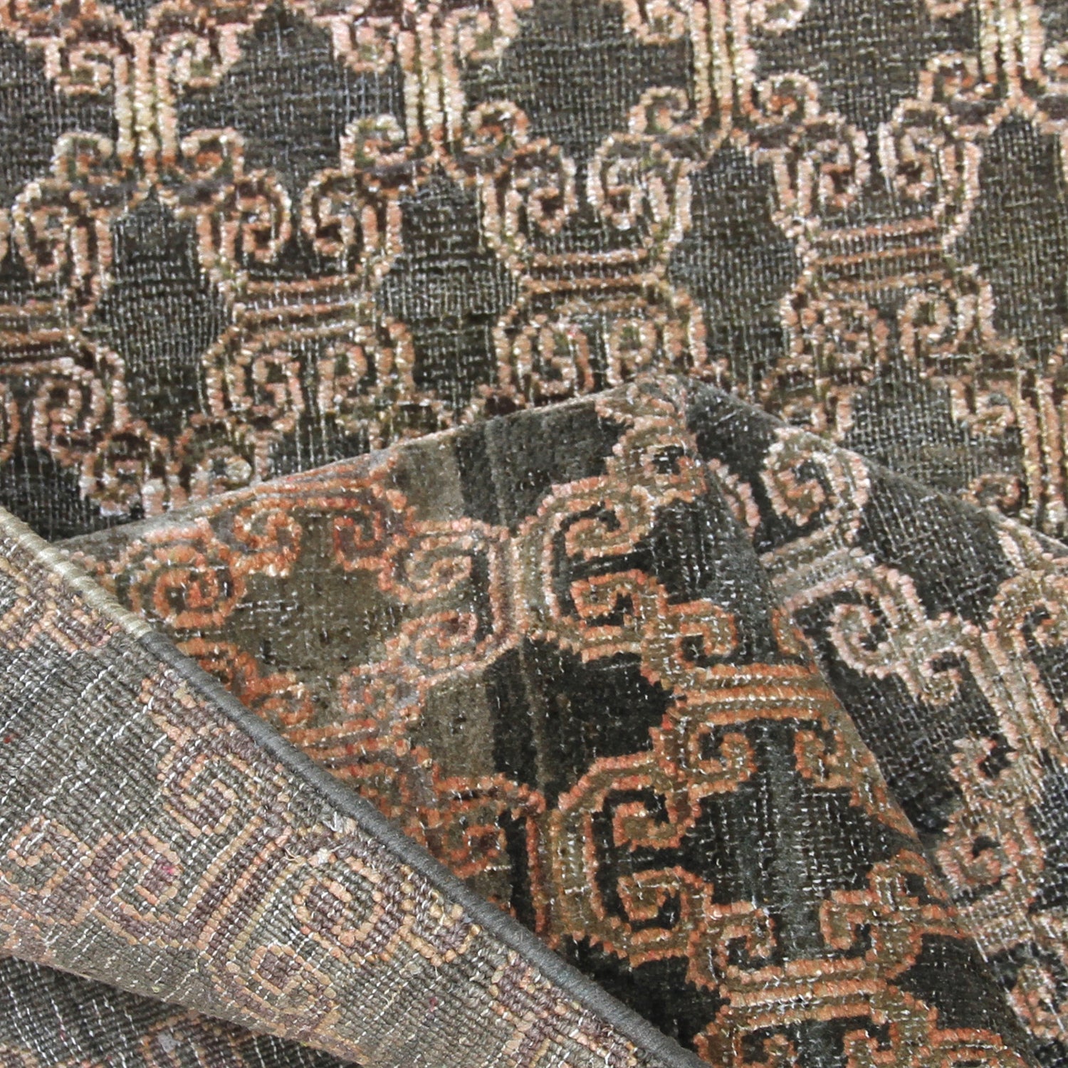 Premium Brown Alchemy Transitional Wool Silk Blend Runner Rug 3' x 14'10 - Elegant Home Decor for Living Room, Bedroom & Hallway