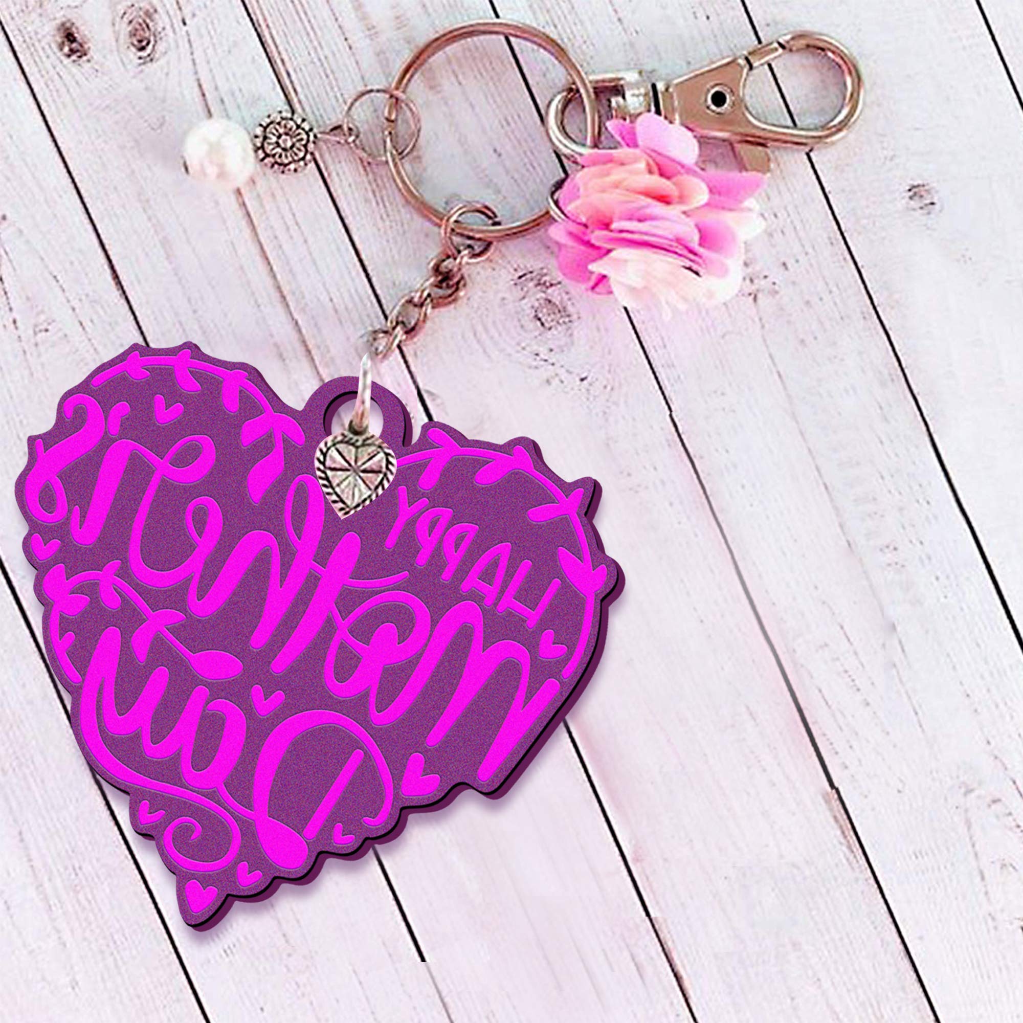 DIY Resin Keychain Molds Set of 3 - Heart Shape Silicone Molds with 