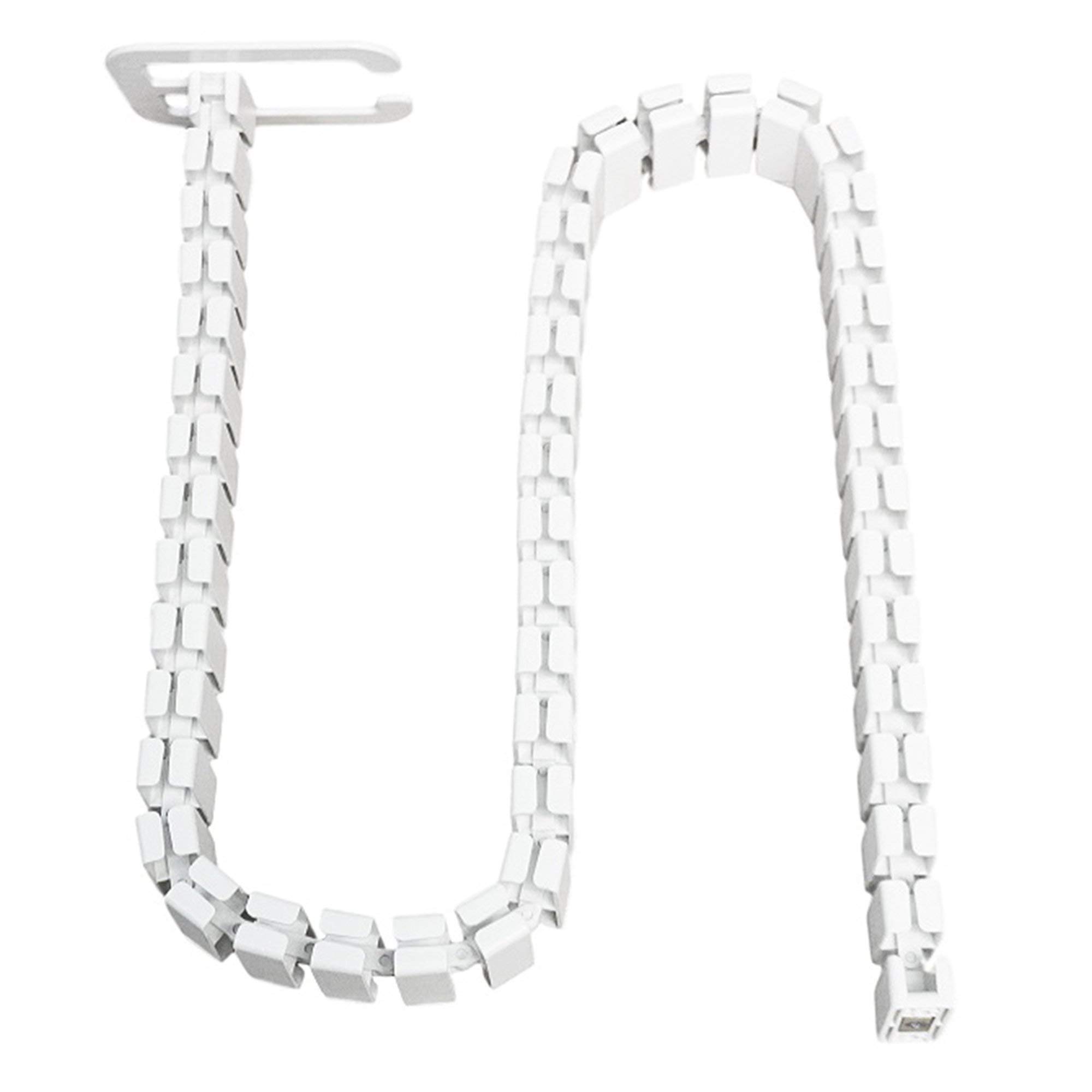 Adjustable Magnetic Cable Management Snake - White | Standing Desk Organizer | Perfect for Home Office & Workspace Organization