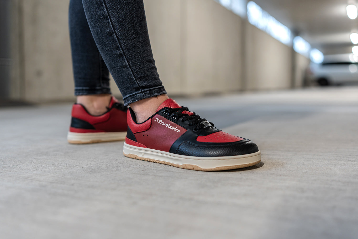 Barefoot Sneakers for Men & Women - Barebarics Wave Black & Red Minimalist Shoes | Lightweight & Flexible for Running, Walking & Gym Workouts