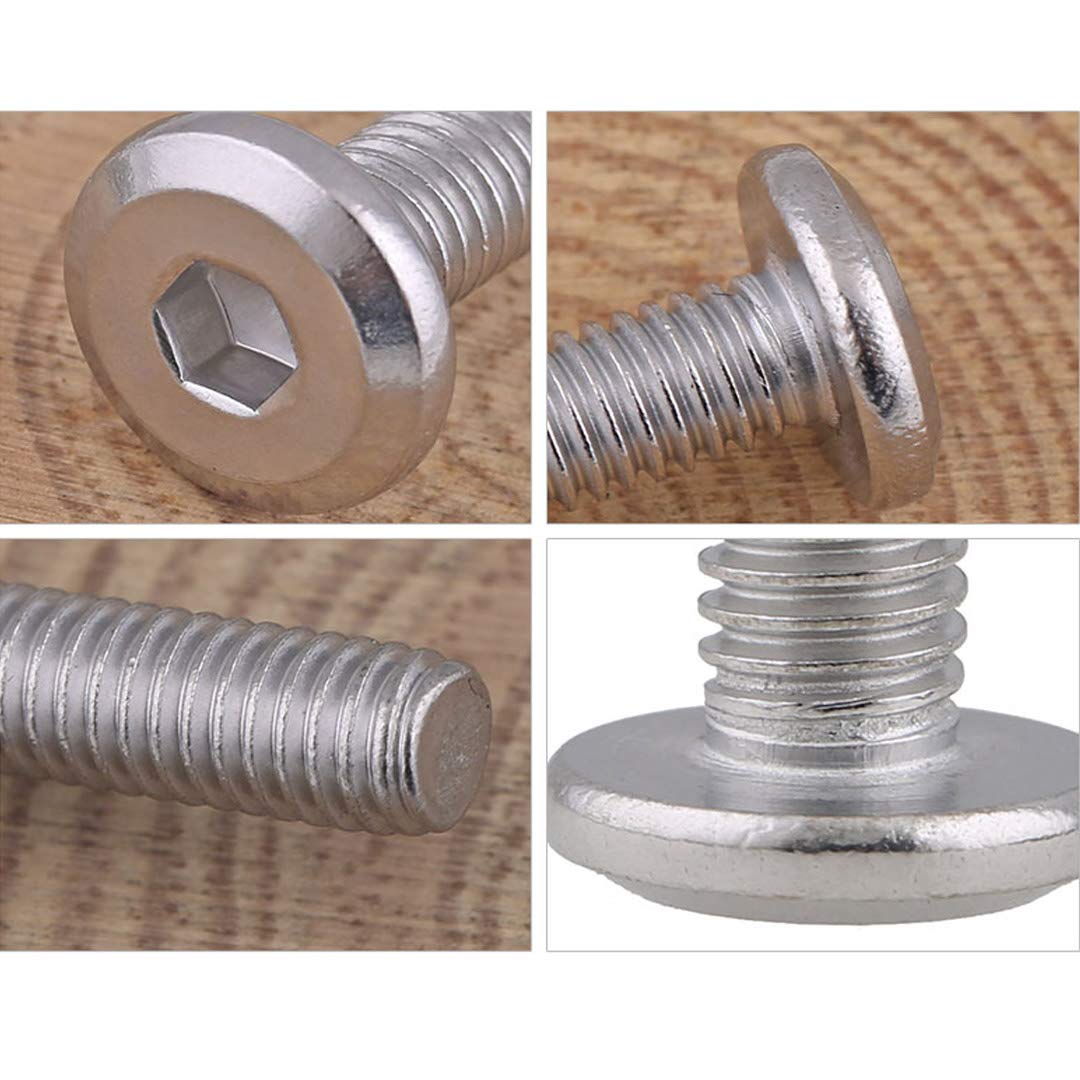 BOZONLI Hex Barrel Bolts M6×40mm (10 Pack) - Hollow Hex Screws for Furniture, Cribs, Beds, Cabinets & Chairs - Secure Assembly for Home & Office Use
