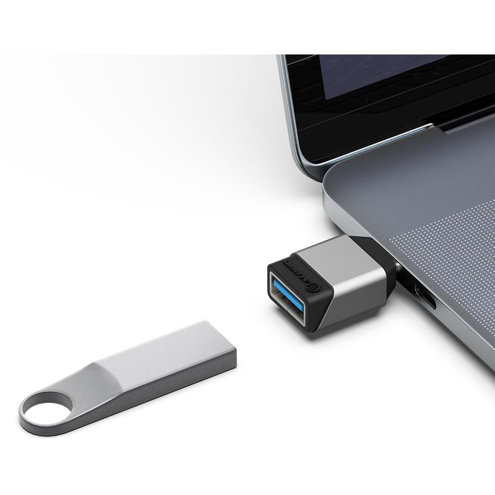 ALOGIC Ultra Mini USB C to USB A Adapter - Space Grey | Fast Charging & Data Transfer | Compatible with MacBook, iPad, Samsung Galaxy & More