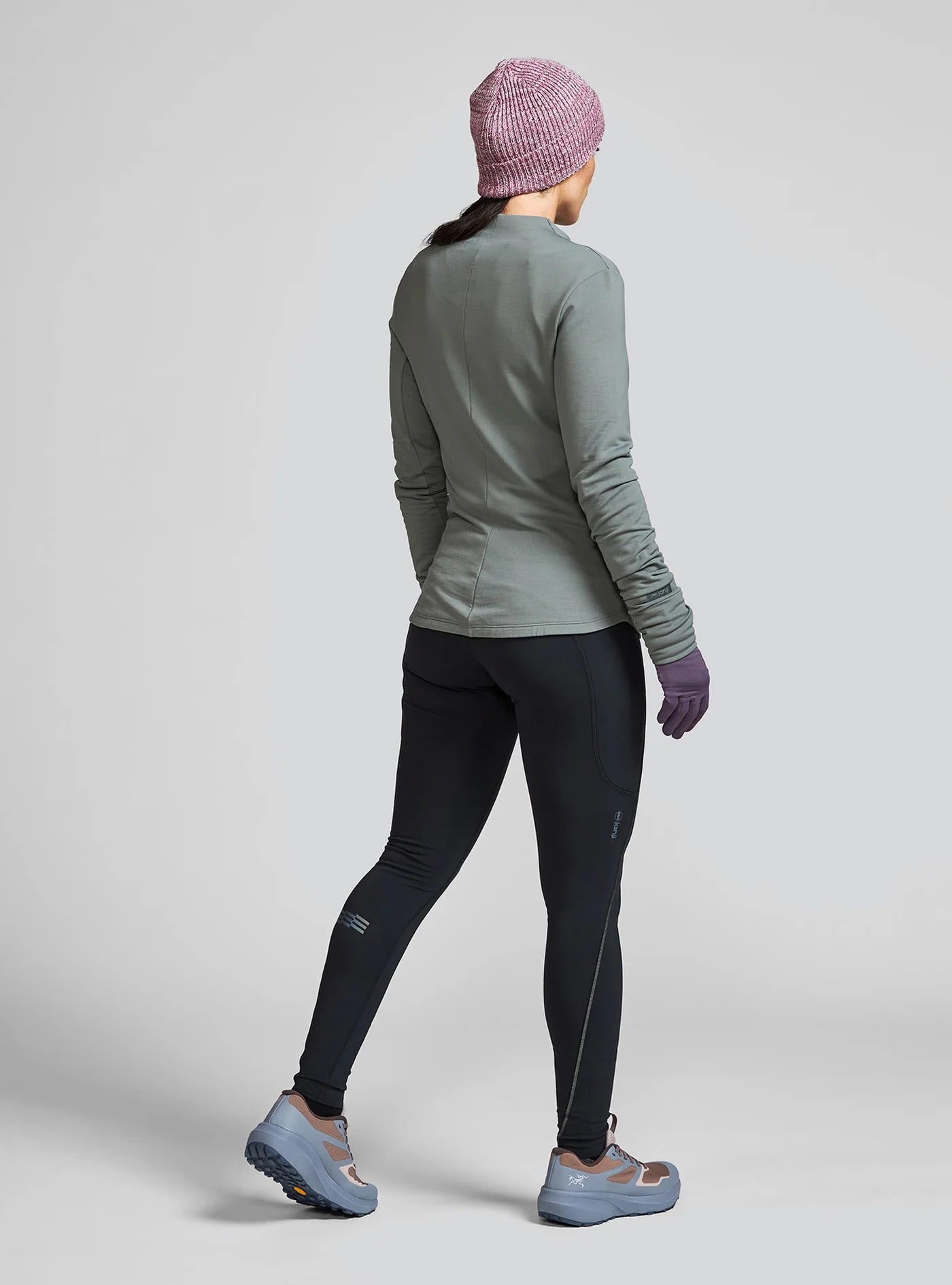 Women's Aurora Fleece Tight Leggings - High Waist Thermal Winter Running Pants for Yoga & Outdoor Activities (Midnight Blue)
