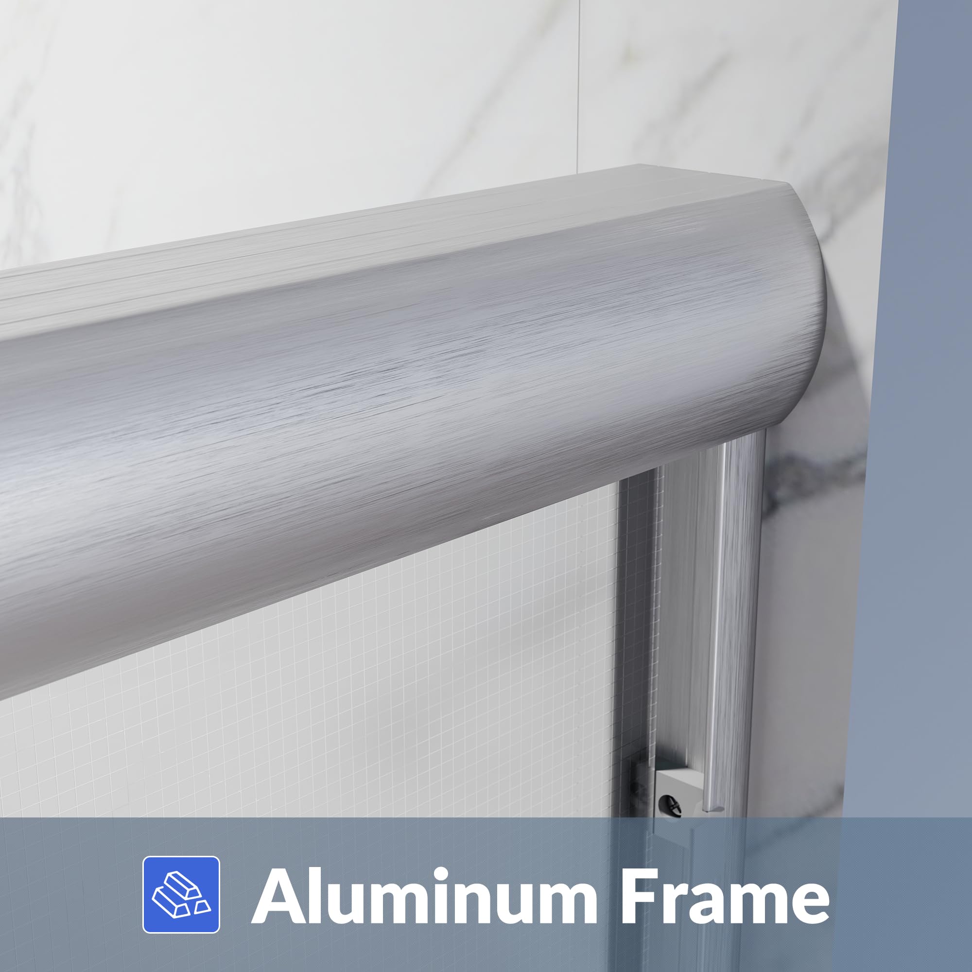 Frosted Glass Double Sliding Shower Door - 60