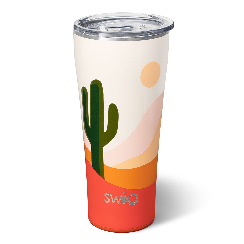 Boho Desert Tumbler 32oz - Insulated Stainless Steel Water Bottle with Straw & Lid - Perfect for Hiking, Camping & Outdoor Adventures