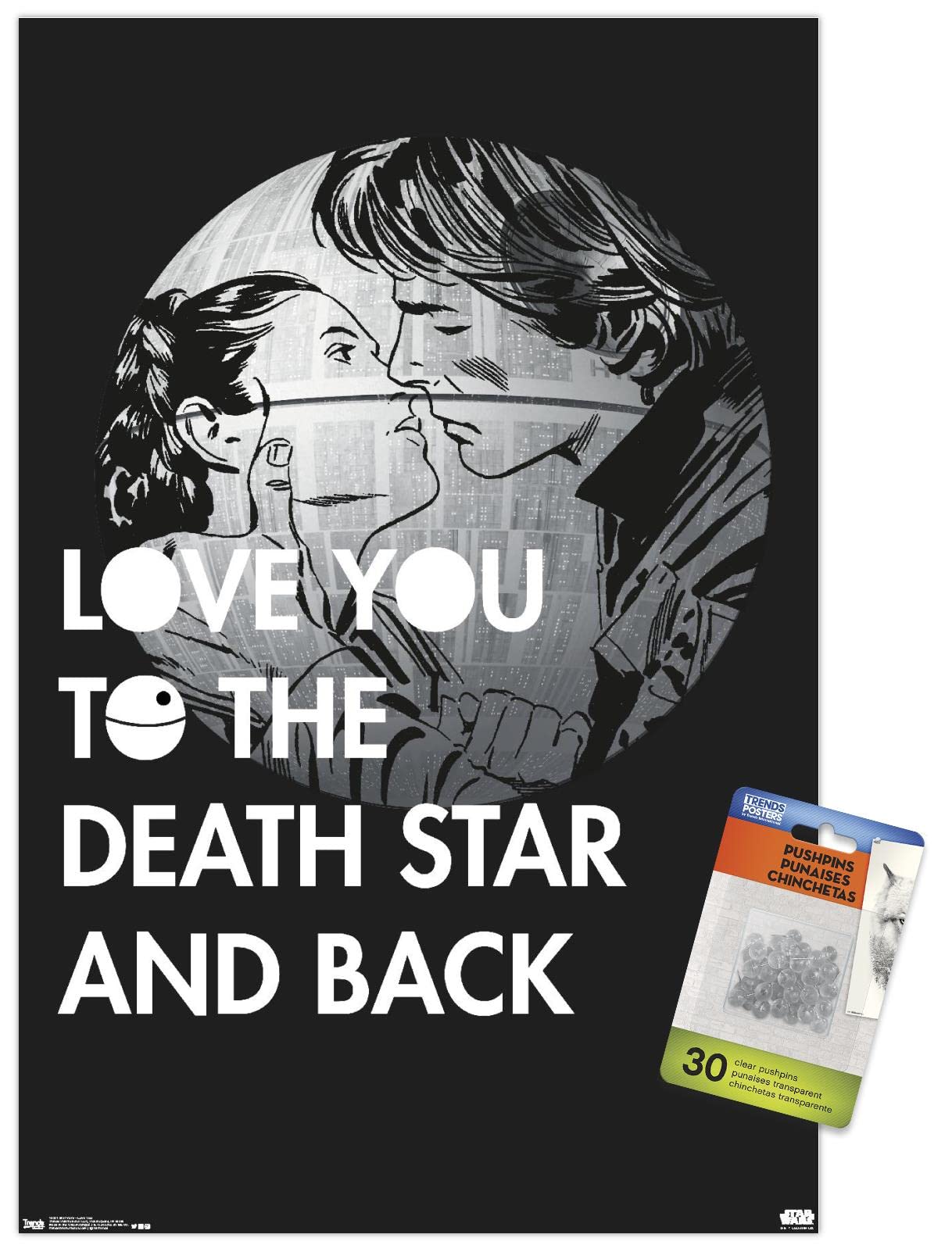 Star Wars Love You Wall Poster with Push Pins - Premium Movie Decor for Bedroom, Living Room, Office & Gifts for Fans