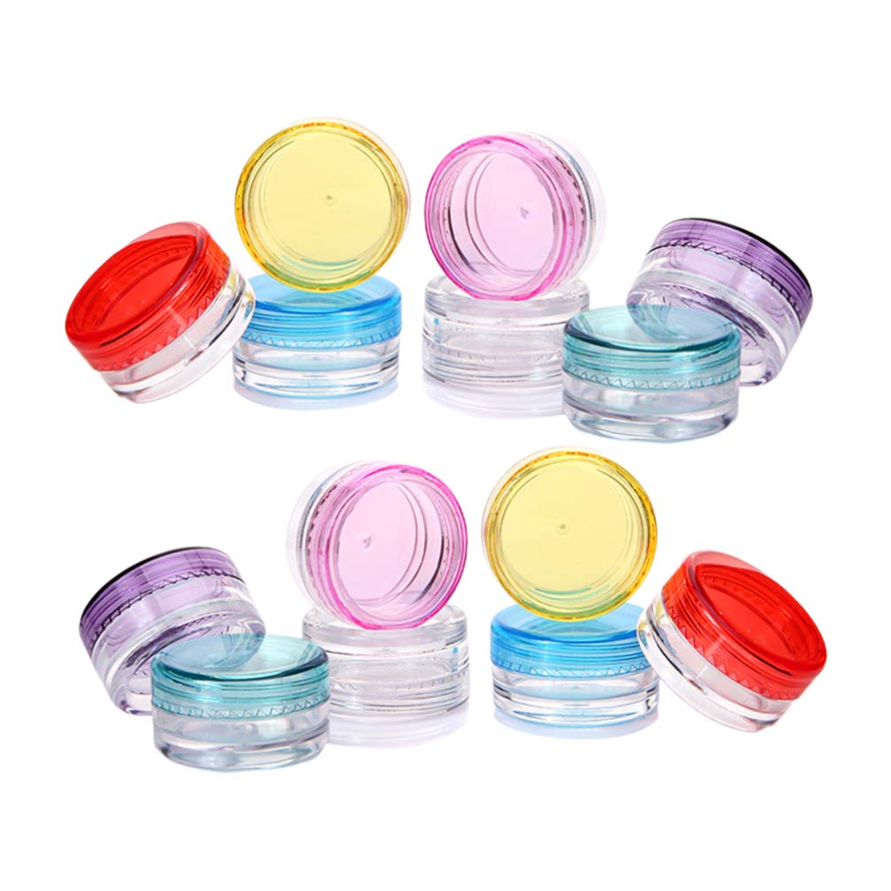 55-Piece Hemoton Leakproof Plastic Cosmetic Jars with Lids - Mini Travel Containers for Makeup Samples, Lip Balm, Creams & Beads | Perfect for DIY Beauty, Travel Toiletries & Craft Storage