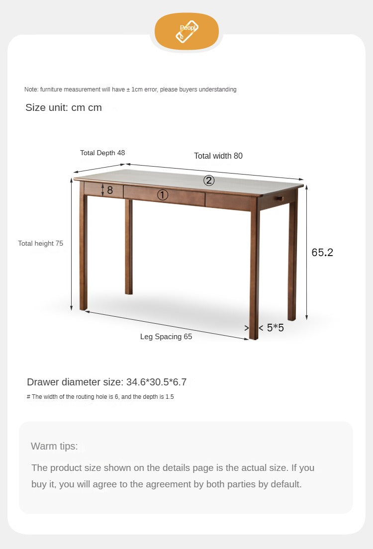 Premium Beech Solid Wood Study Desk - Durable & Stylish Home Office Furniture for Work & Study