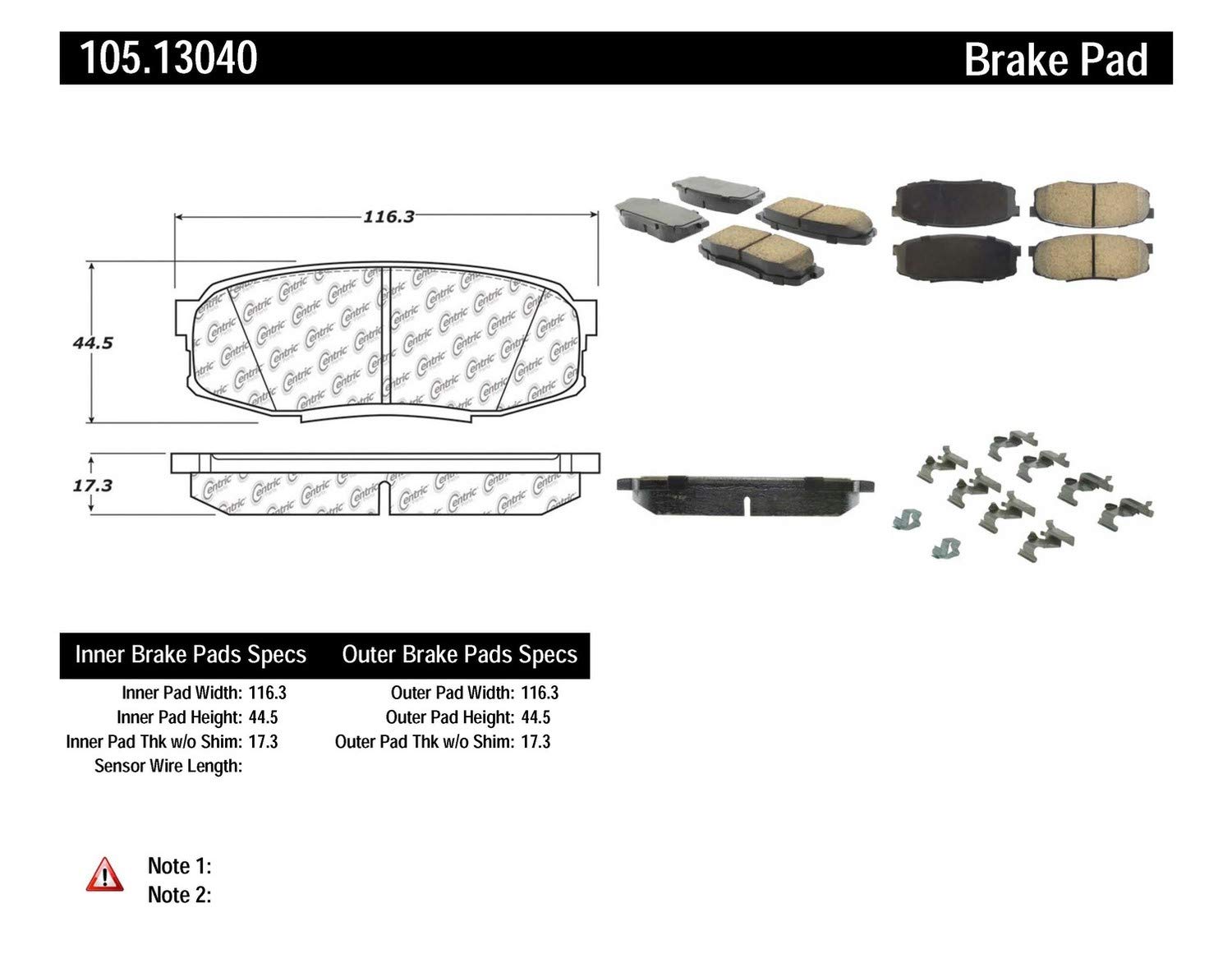 Premium Centric FRONT & REAR Metallic Brake Pads - 2 Sets Compatible with Toyota Land Cruiser, Sequoia, Tundra | High-Performance Braking for Off-Road Adventures & Heavy-Duty Towing
