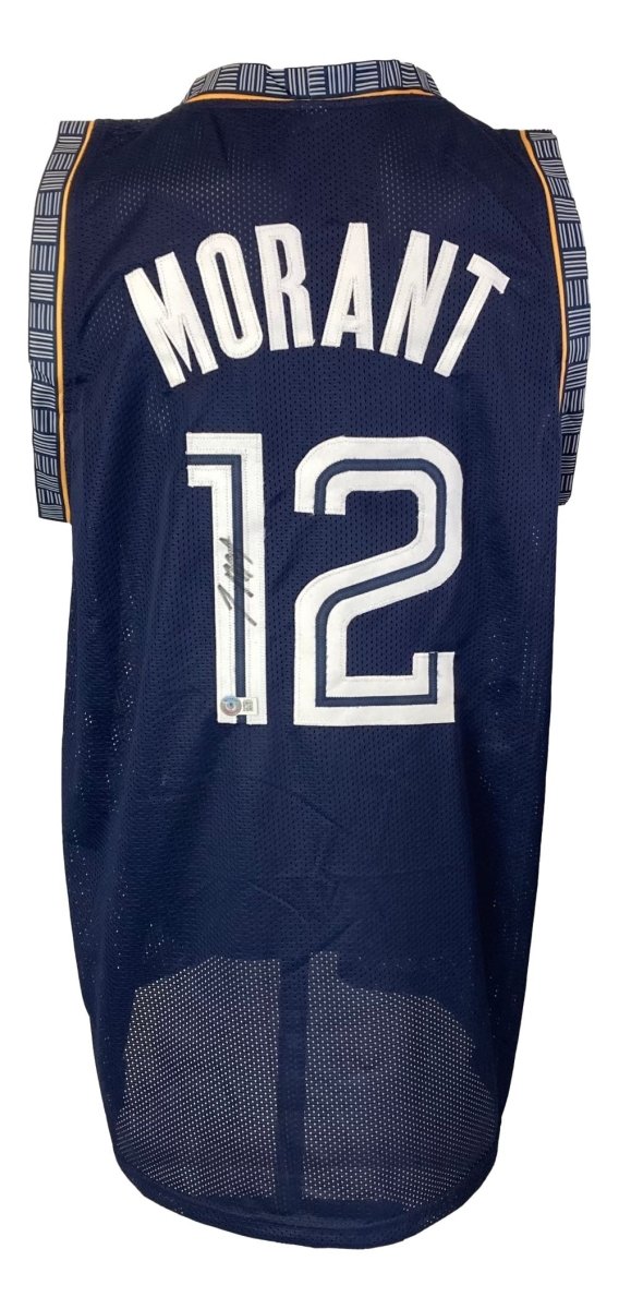 Authentic Ja Morant Memphis Grizzlies Signed Alternate Navy Blue Basketball Jersey - Limited Edition #2 - Perfect for Collectors, Fans & Game Day Outfits