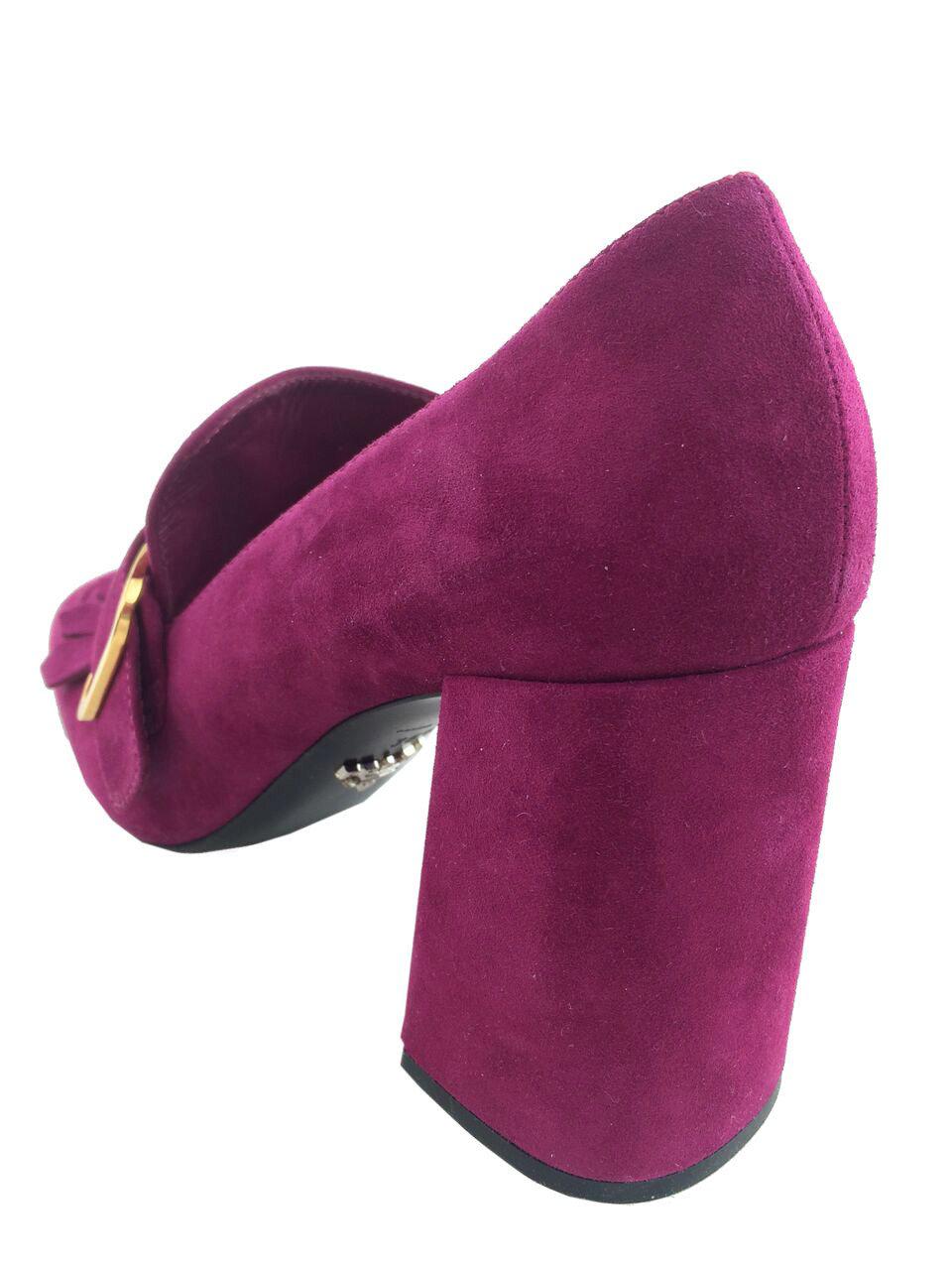 Prada Suede Buckle Kiltie Loafers Women's Size 8.5 - Classic Italian Leather Slip-On Shoes for Business Casual & Office Wear