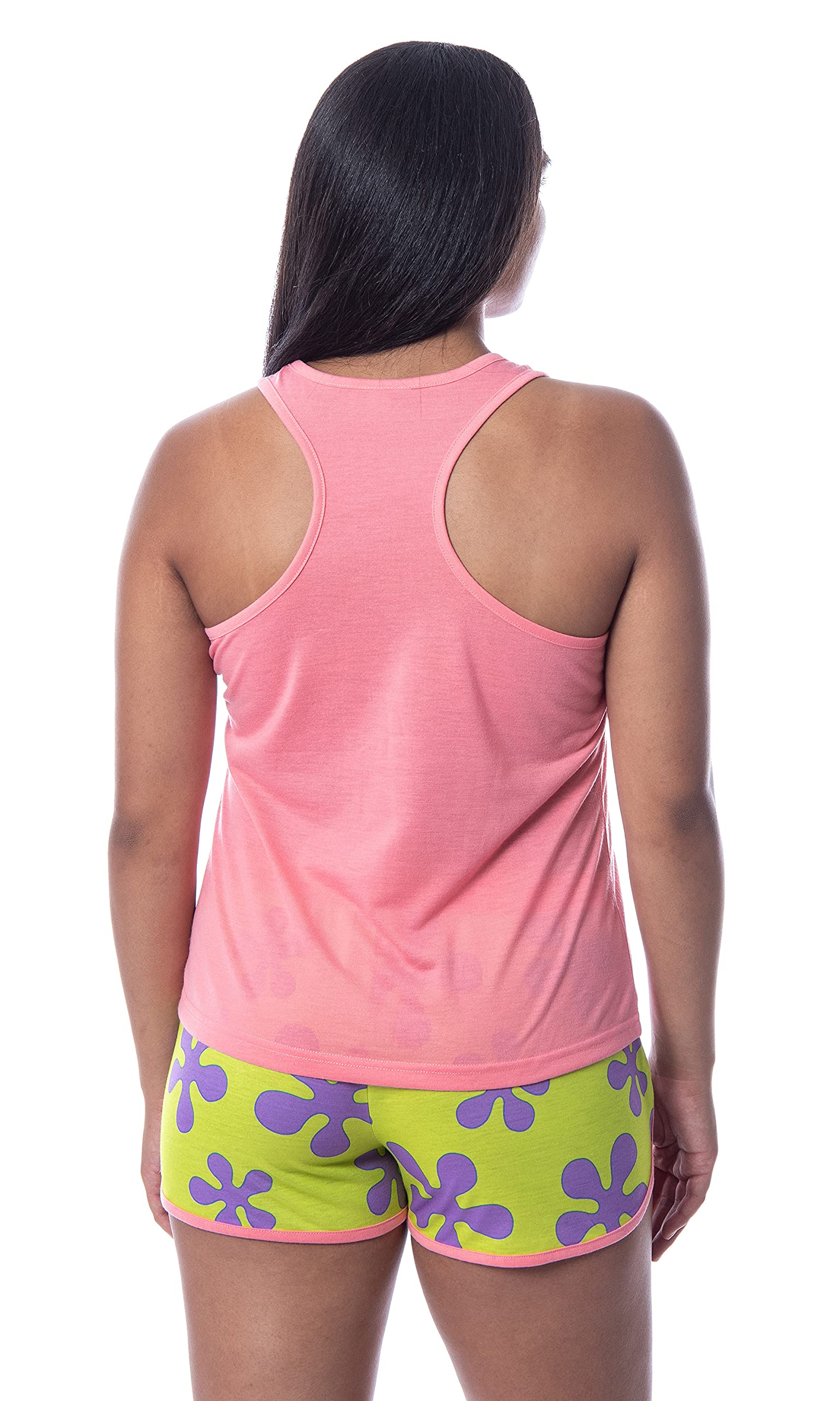 Nickelodeon SpongeBob SquarePants Women's Patrick Tank Top & Pajama Shorts Set - Cute Cartoon Sleepwear for Lounge & Summer Nights