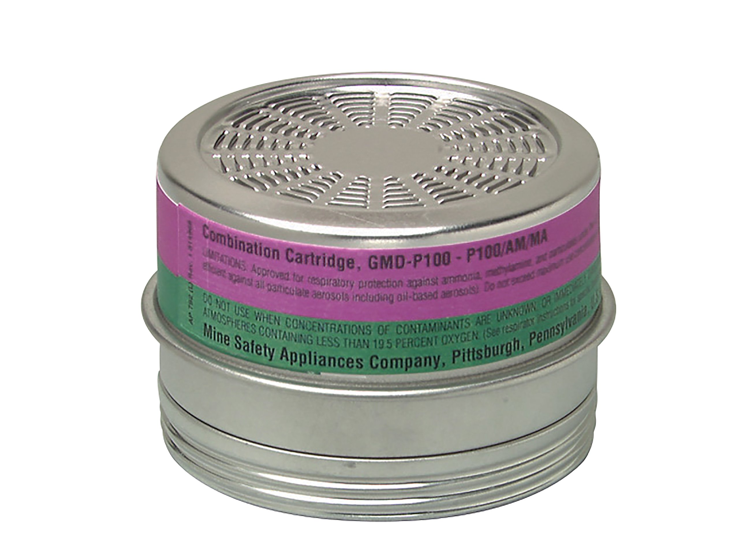 MSA 815181 Comfo Respirator Cartridge - Ammonia/Methylamine/P100 (GMD: AM, MA) - 6-Pack for Chemical & Air-Purifying Respirators - Long-Lasting Respiratory Protection for Industrial, Agricultural, and Laboratory Safety Use