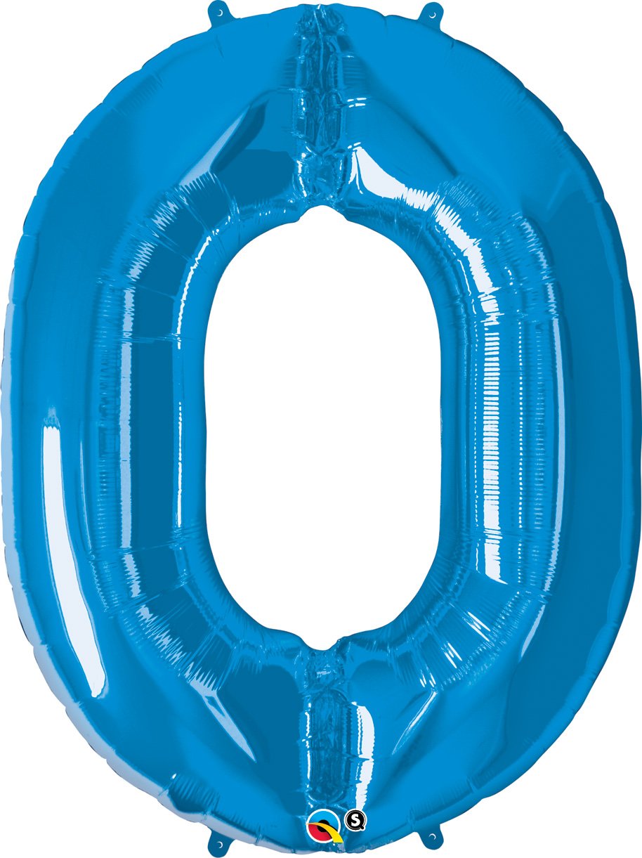 Burton & Burton Qualatex 34 Inch Sapphire Blue Number Zero Balloon - Perfect for Birthday Parties, Baby Showers & Anniversary Celebrations