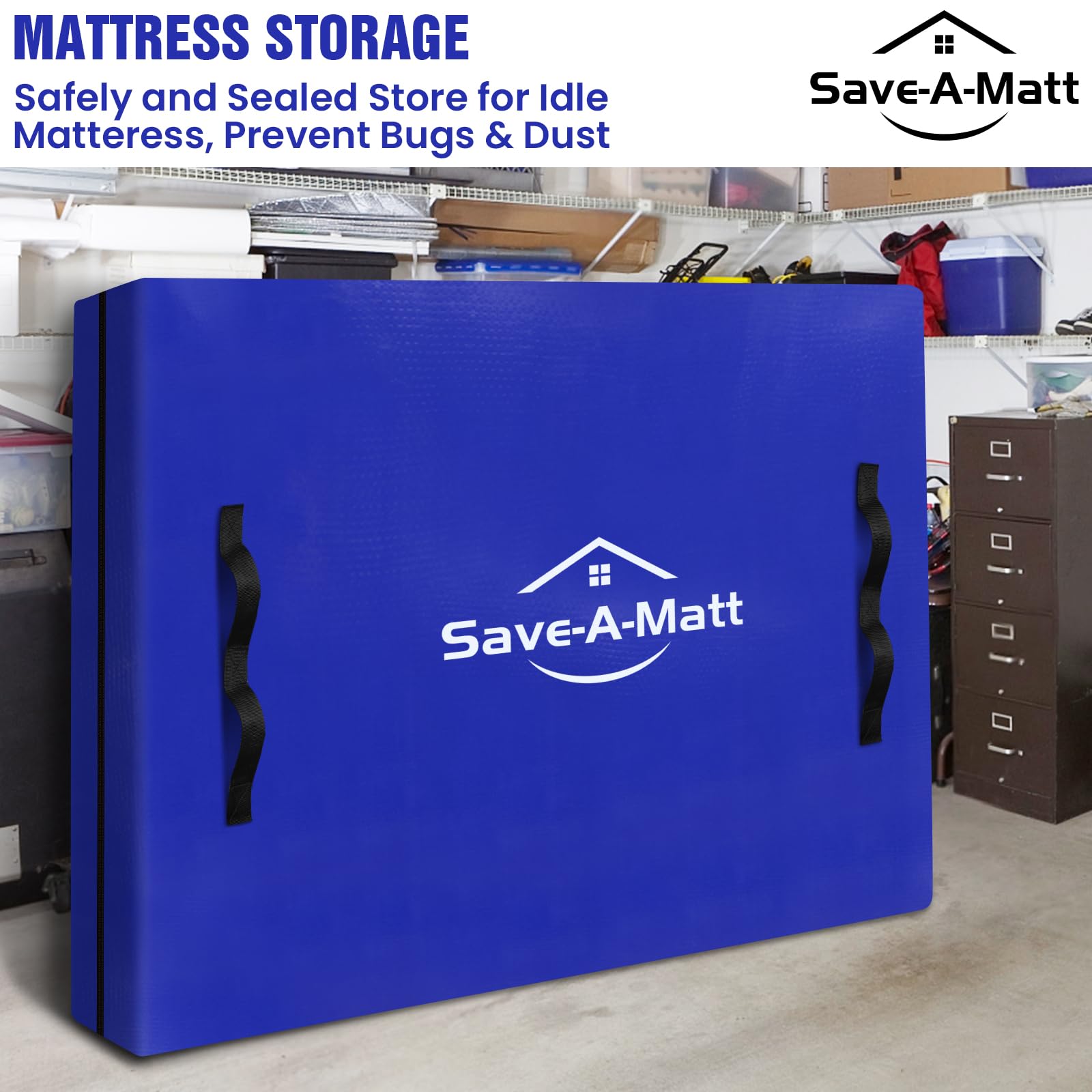 Extra Thick & Durable Queen Mattress Cover for Moving - Waterproof Reusable Mattress Protector with Heavy Duty Handles (82’’x62’’x15’’) - Perfect for Storage, Travel & Home Protection