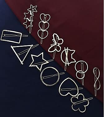 JGJ 12-Pack Golden Metal Hair Clips - Elegant Hair Accessories for Women, Girls & Kids | Perfect for Parties, Weddings & Daily Styling
