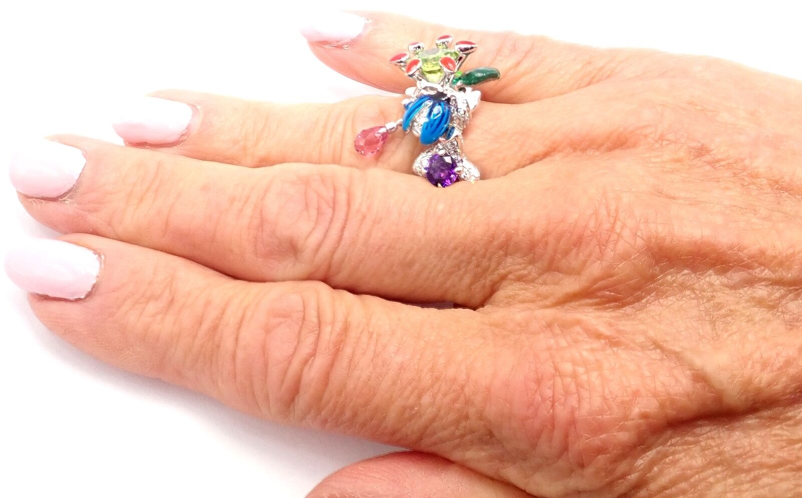 Christian Dior Milly Carnivora Epinosa 18K Gold Diamond Peridot Tourmaline Ring - Luxury Jewelry for Women, Perfect for Weddings, Anniversaries & Special Occasions