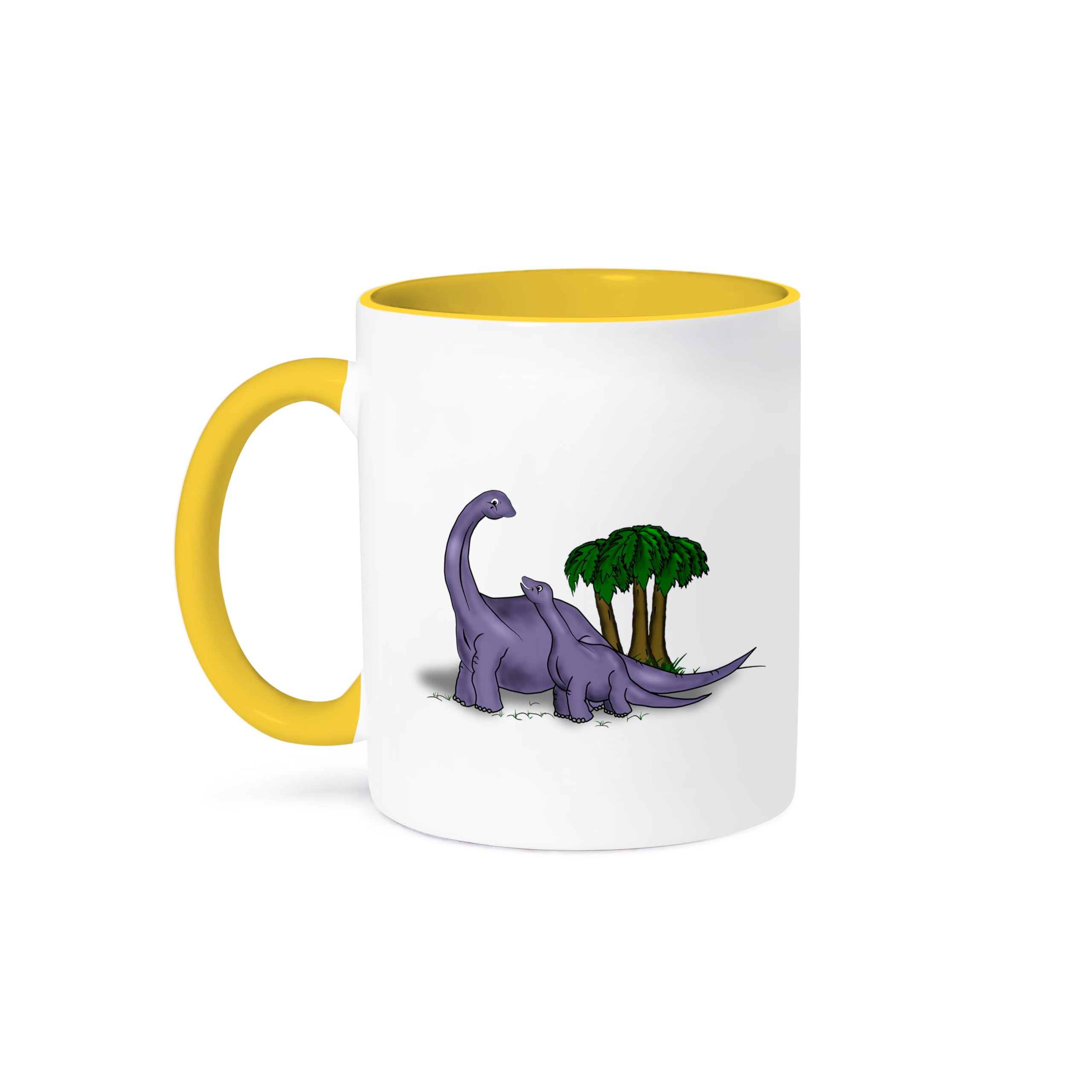 3D Funny Cartoon Apatosaurus Dinosaur Coffee Mug 15oz - Mother & Baby Dinosaur Design - Perfect Gift for Dinosaur Lovers & Coffee Enthusiasts - Great for Home, Office or Gifts
