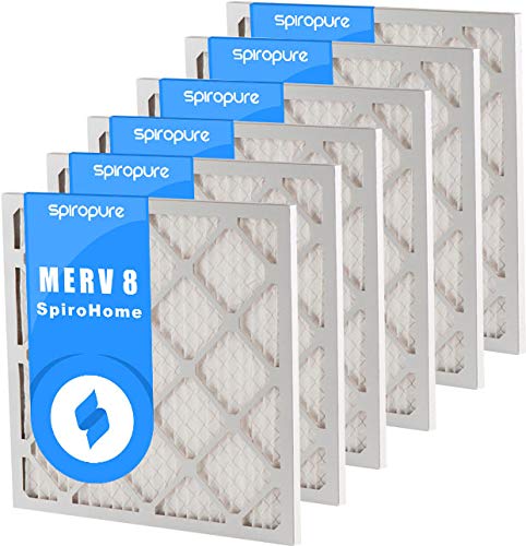 SpiroPure 20x23.5x1 MERV 8 Pleated Air Filter - 6 Pack for Home HVAC System | Made in USA | Improves Indoor Air Quality for Allergies & Dust Control