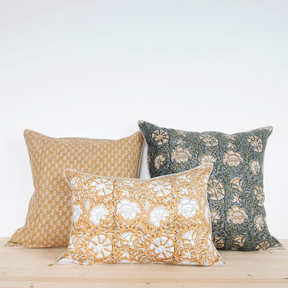 Handmade Linen Block Printed Pillow Cover No. 0707 - Bohemian Home Decor for Living Room, Bedroom & Sofa