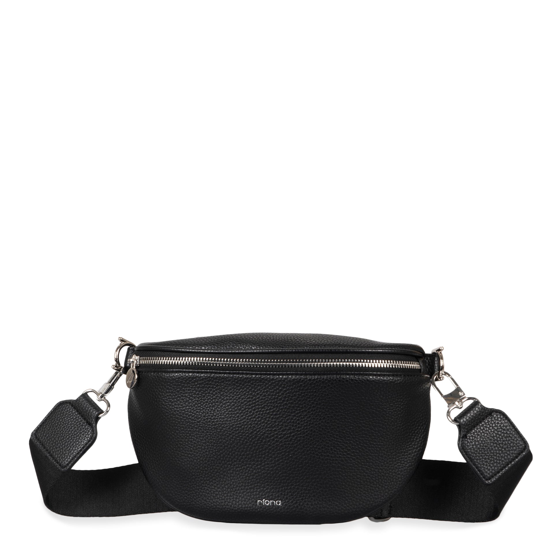 Riona Krystina RFID Blocking Waist Bag - Anti-Theft Travel Waist Pack with Adjustable Webbing Strap, Black | Perfect for Travel, Shopping & Outdoor Activities