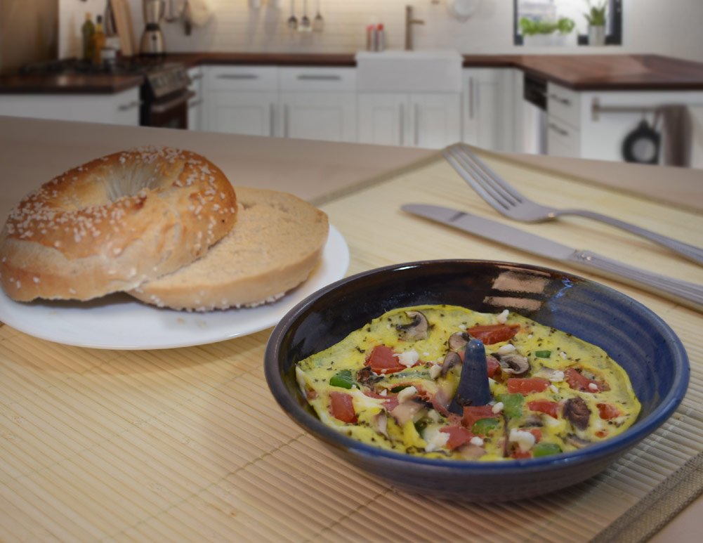 American Made Stoneware Pottery Microwave Omelette Egg Cooker - Desert Green | Perfect for Quick Breakfasts & Healthy Meals