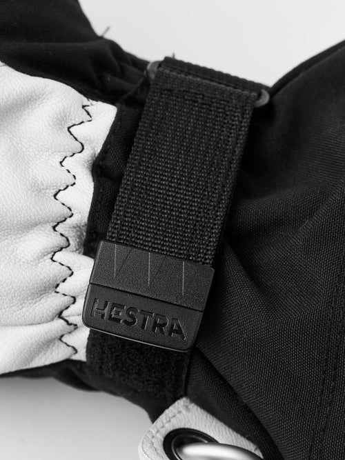Hestra Army Leather Heli Ski Gloves for Men & Women - Premium Black Winter Gloves for Skiing, Snowboarding & Outdoor Adventures (Adult Size)