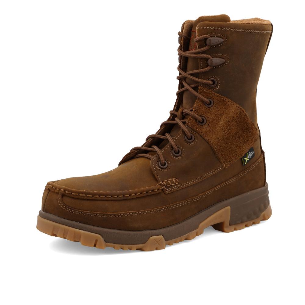 Men's 8-Inch Steel Toe Work Boots - Waterproof & Slip Resistant Safety Shoes for Construction, Hiking & Outdoor Work