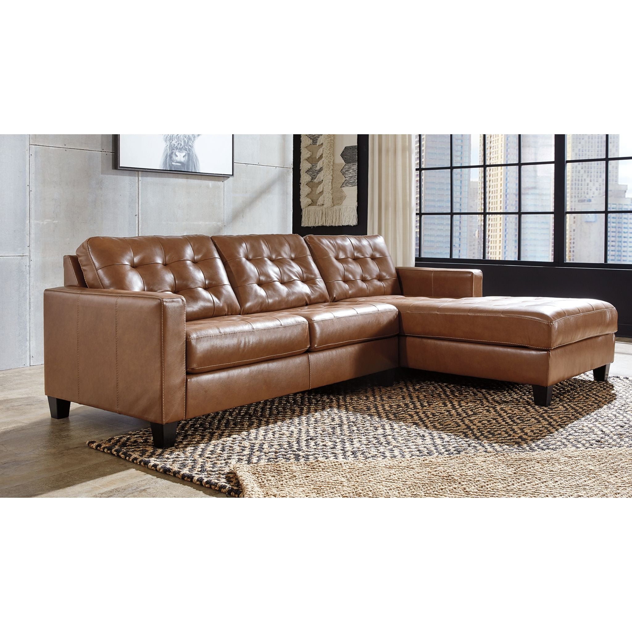 Baskove 2-Piece Sectional Sofa with Chaise Lounge - Modern L-Shaped Couch for Living Room, Apartment & Small Spaces - Comfortable Fabric Upholstery for Family Gatherings & Movie Nights